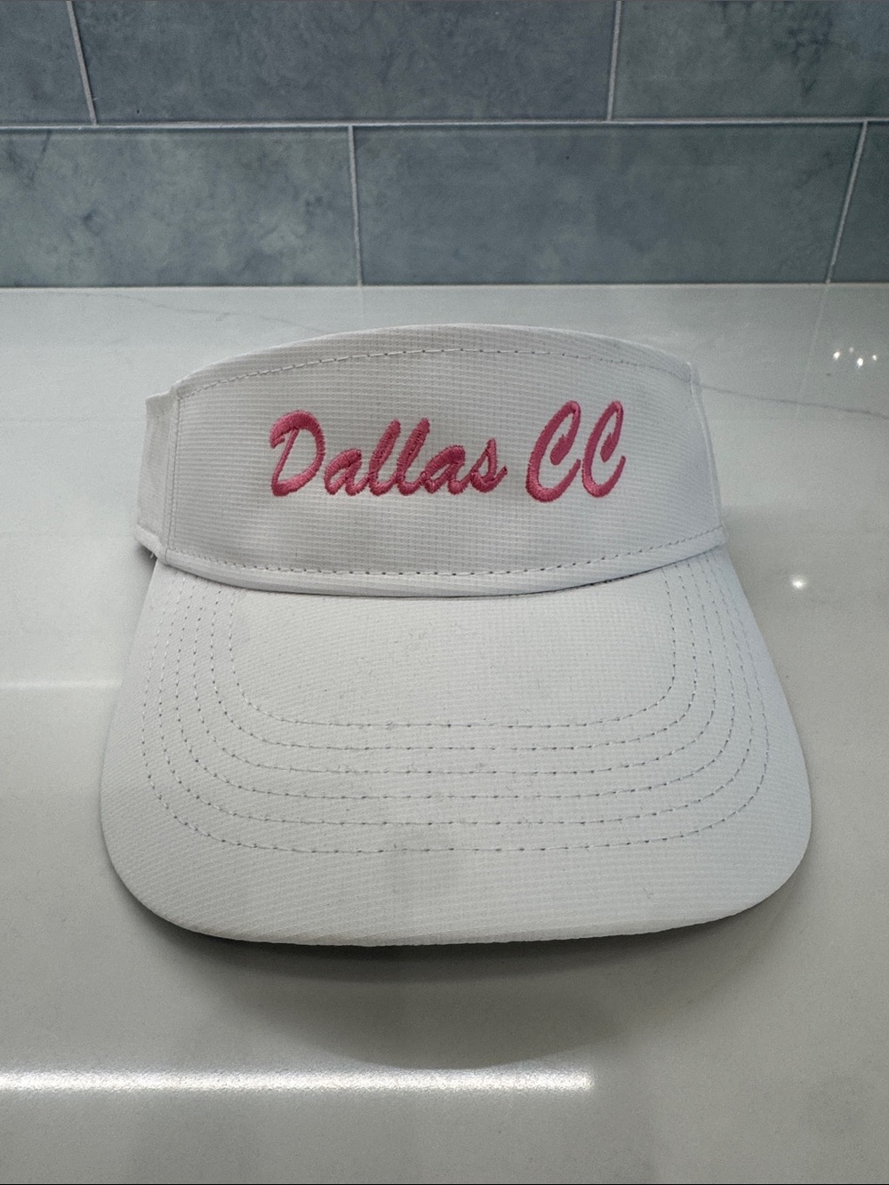 Dallas Country Club White & Pink Tennis Visor DCC